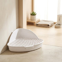Bunny Litter Tray and Bunny Litter Box, Shallow Bunny Restroom Tray for Guinea Pigs, Triangular Corner Toilet with Removable Grate