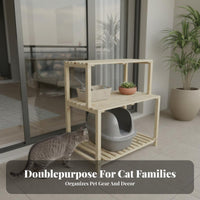 Multi-Layer Design over-the-Litter-Box Shelf Multifunctional Pet Furniture Space-Saving Storage Rack Sturdy Construction for Feline Owners, Apartment Dwellers, Homeowners, Balcony, Living Room, Bedroom, Bathroom