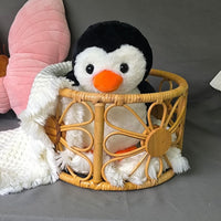 Vintage Handwoven Rattan Sofa for Newborn Photography Props