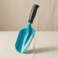 Turquoise-Blue Garden Hand Shovel Black Handle Anti-Slip Garden Shovel Rounded Rim Soil Scoop Trowel Handheld