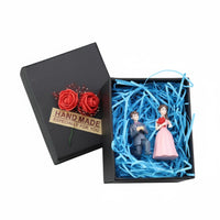 2 Pieces Romantic Bride and Groom Figurine Meaningful Keepsake Bride and Groom Figurine Set Adorable Wedding Couple Cake Topper Whimsical Design for Couples, Bakers, Engagement Party, Fairy Garden