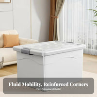 Stackable Box with Casters Large Capacity Wheeled Storage Container Sturdy Construction Two-wayOpening Lid for Parents, Playroom