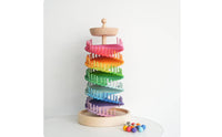 Early Education Rainbow Race Spiral Structure Fine Movement Skills Spiral Ball Track Hand-Eye Coordination Color Sorting Toy Sensory Play for Preschoolers, Toddlers, Kindergarten
