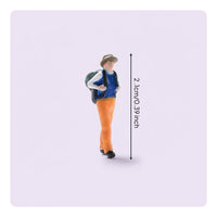 Photo Prop 1:87 Hiking Figure Realistic Design 1/87 Scale Figure for Mountain Scene