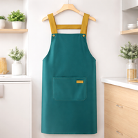 Oilproof Bib Apron for Women, Adjustable Polyester Apron with Large Front Pocket, Waterproof Aprons for Gardening Hairdressing, 80cm