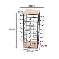 64 Hooks Sunglasses Display Rack 360-Degree Rotation Rotating Eyewear Stand Easy Browsing Multi-Tier Hook Rack Space-Saving for Shop Counter