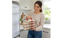 Rotating Egg Holder Organizer Multi Layer Stackable Egg Tray Handle Design Household Storage
