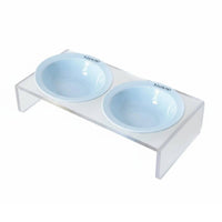 Ceramic Pet Bowl with Simple to Clean to Clean Acrylic Bowl Stand Dishwasher Raised Feeding Station for Cats, Kittens