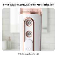 Deep Hydration Twin Nozzle Nano Sprayer Cooling Effect Nano Mist Sprayer High-Frequency Vibration Atomization for Travelers, Women, Home