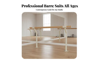 Heavy Duty Floor Mounted Double Ballet Barre Sturdy Double Ballet Barre Manganese Steel Core Fixed Leg Stretch Bar for Dancers, Professionals, Kids, Home Gym
