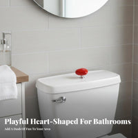 Long Nail-Friendly Heart-Shaped Flush Presser Easy to press Heart-Shaped Flush helper Universal Fit Toilet Accessory With Suction holder for Women, property owners, Restroom