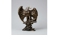 Resin Eagle Figurine Gilded Bronze Highlights Eagle Figurine Boulder Pedestal House Highlight