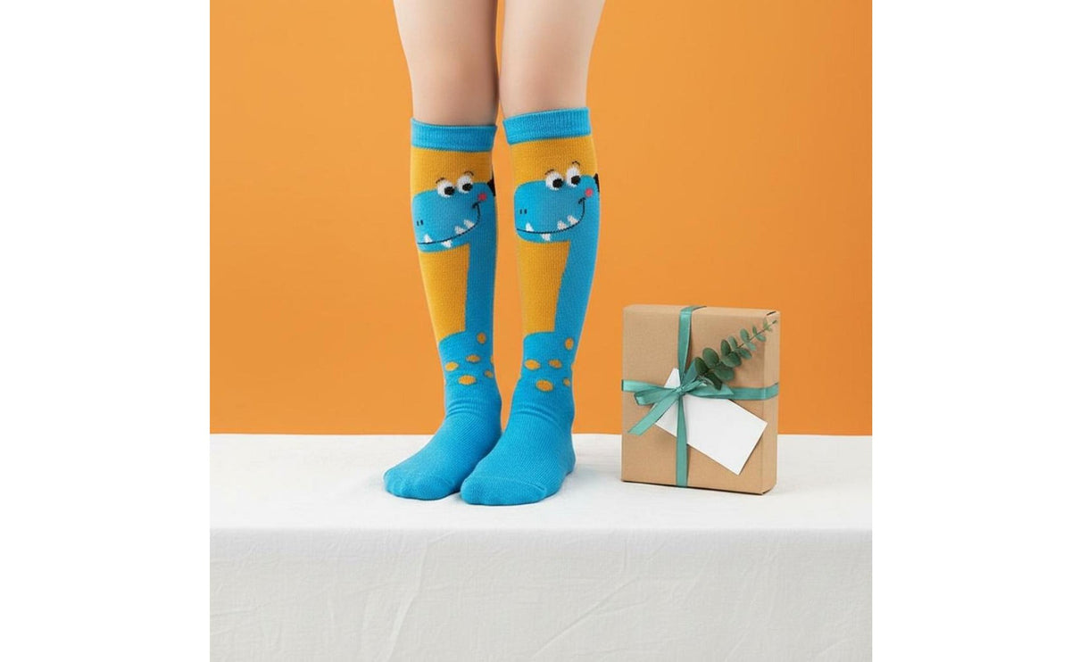 Kids' Dinosaur Knee High Socks Soft Cartoon Dinosaur Tube Socks Breathable for Children
