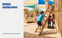Personalized Carbonized Climbing Frame, Wooden Slide, Balance Board, Kids Educational Play