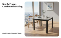 Minimalist aesthetic Square Table with Chairs Modern Design Square Pedestal Dining Set Space Saving Home Furniture Easy to Clean for Small Apartment Residents, Families, Homeowners, Kitchen