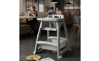 Easy to Clean Multi-Function High Chair with Tray 5-Point Safety Harness Feeding Chair with Removable Tray Silent Universal Wheels Stable Pyramid Structure for Babies, Toddlers, Infants, Restaurant, Hotel