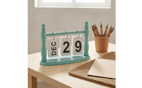 Freestanding Tabletop Date Card Calendar Smooth Finish Wooden Flip Calendar Decorative
