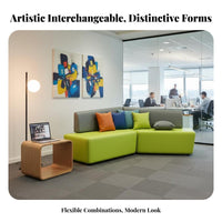 Modern design Pebble-Shaped Couch and Table Set Creative Design Sectional Sofa Adaptable Configuration Lobby Seating Plush Cushions for Interior Designers, Business Owners, Office Managers, Waiting Area, Break Room