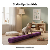 Lightweight Foldable Balance Beam Cushioned Padding Folding Balance Beam Non-Slip Base High Density Foam for Children, Toddlers, Beginners, Training, Playroom, Studio, Backyard