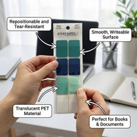 Removable Sticky Index Tabs for Studying, Repositionable Reading for Note Taking, Transparent Page Markers for Books PET