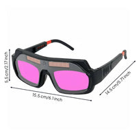 Anti Glare Auto Darkening Metalworking Glasses Light Filtering Solar Powered Metalworking Goggles Auto Darkening Glasses for Welders, Workshop