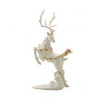 Deer Sculpture with Gold Accents Tabletop Deer Figurine Decorative Sculpture Long-Lasting Decor Sturdy for Living Room, Entryway