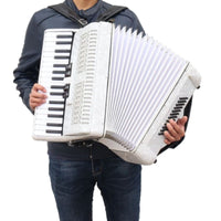 Piano Accordion Pearlescent Accordion with Straps Portable Musical Instrument for Students, Stage