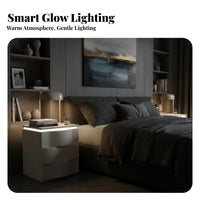 Light Luxury Design 3-Drawer Nightstand Compact Size 3-Drawer Wavy Front End Table Curved Edges Bedroom Furniture effortlessGliding Drawers for Interior Design Enthusiasts, Homeowners, Apartment, Living Room, Hallway, Office
