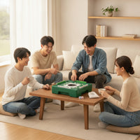 Portable Tabletop Mahjong Machine Compact Mahjong Table with Tiles AllAll-in-One Slim Design for Dorm Rooms, Camping