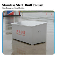 Large Capacity Fire Sand Box Long-Lasting Fire Extinguishing Sand Bin Heavy Duty Firefighting Equipment Easy Accessible Lid for Gas Station Personnel, Industrial Workers, Factories, Warehouses, Commercial Buildings, Oil Fields