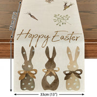 Easter Table Runner Heat Insulating Easter Bunny Table Cloth for Kitchen Dining Table Decoration Home Party Decor, 33x183cm