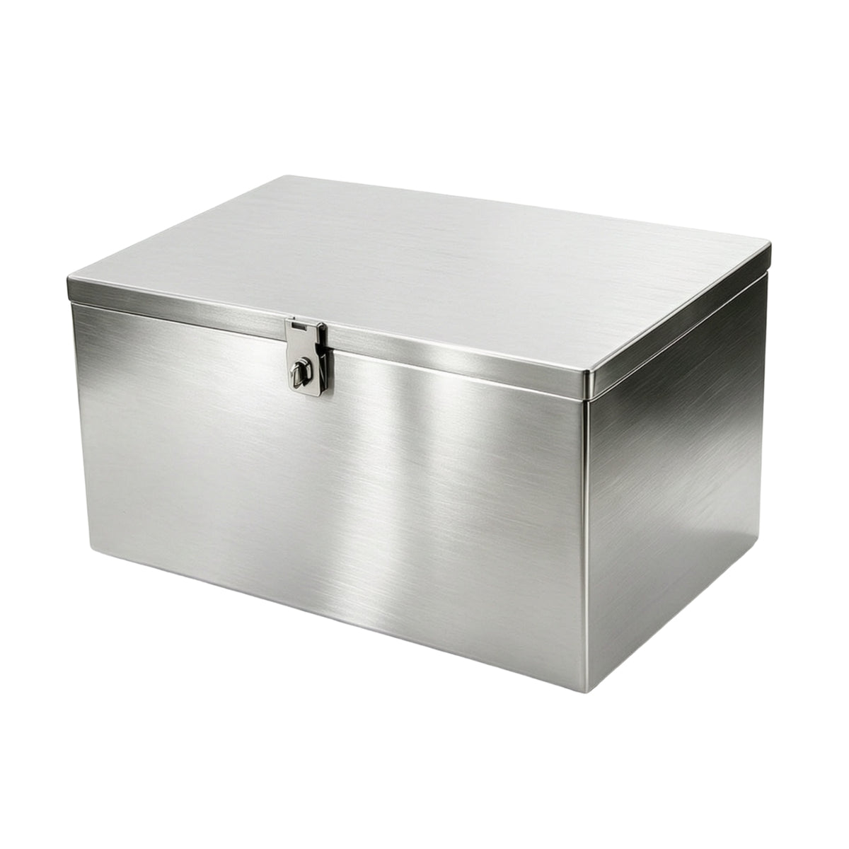 Stainless Metal Box with Lid Heavy-Duty Metal Storage Bin with Handles Lockable