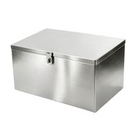 Stainless Metal Box with Lid Heavy-Duty Metal Storage Bin with Handles Lockable