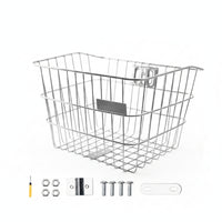 Front Bike Basket Stainless Steel Wire Basket Openweighty at the Top Duty for 20-26 Inch Bikes