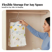No-HoleNo-Hole multi-grip cumulus Hanger Space-Saving fastener and dry Hanger Strong fasteners Clothing Organizer 360° Rotating fastener for New Parents, Caregivers, Apartment Dwellers, Nursery, Closet, Balcony, Shower Rod