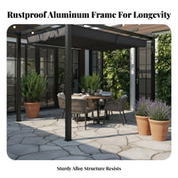 Freestanding Yard Awning Outdoor Structure Garden Gazebo Sun Shade Canopy Adjustable Retractable Shelter Water Resistant for Family Gatherings Parties Backyard Relaxation