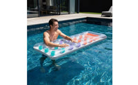Transparent Inflatable Mattress with Cup Holders Supportive Pool Mattress with Cup Holders Spacious Floating Bed Cooling for Adults, Lake, Beach