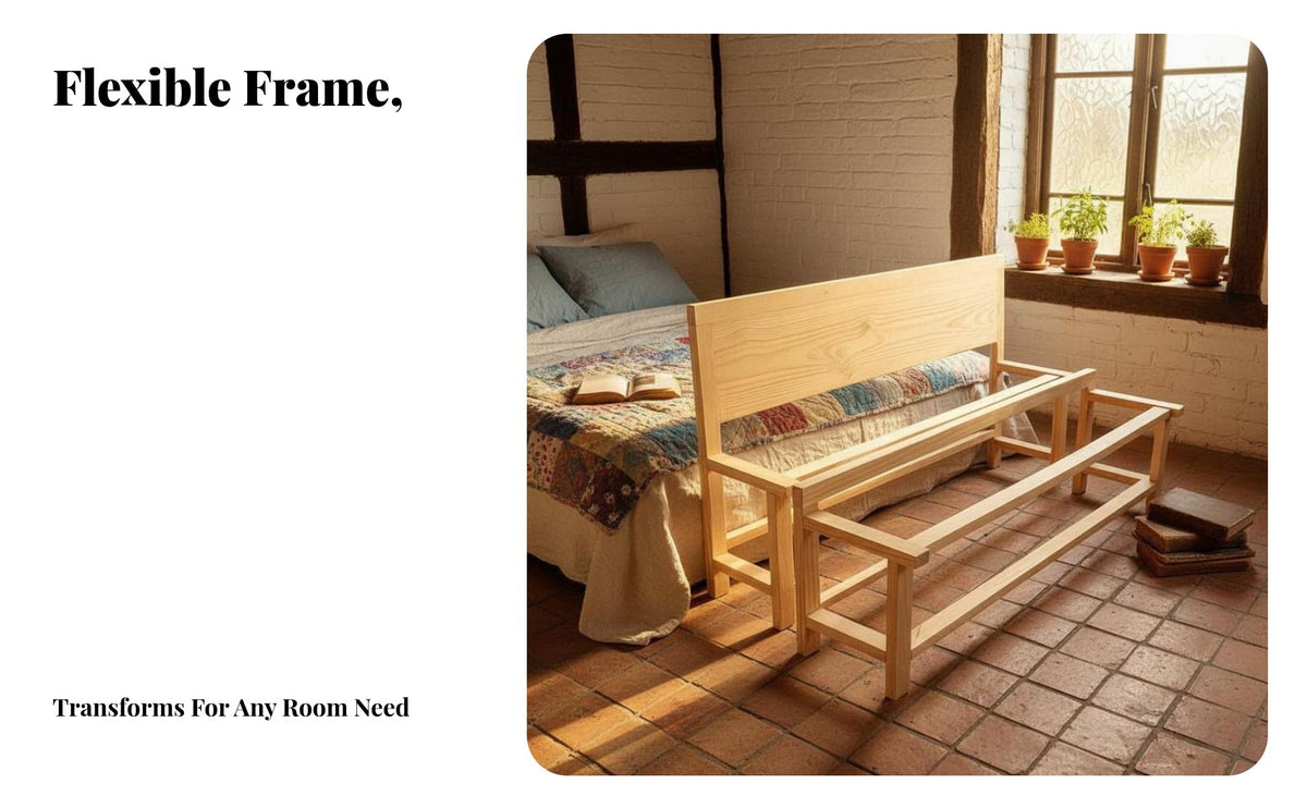 Woven Base Bed Handmade Bedstead Traditional Design Bedroom Furniture for Homeowners, partners, Rural House, Home, Guest Room