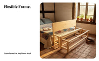 Woven Base Bed Handmade Bedstead Traditional Design Bedroom Furniture for Homeowners, partners, Rural House, Home, Guest Room