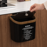 Wall-mounted Trash Can, Stop, Large Capacity 12L+ Dust Box, for Kitchen, Bathroom