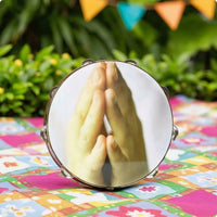 Hand-Held Tambourine Water-Resistant Tambourine Lightweight Hand Drum for Beginners, Home Play