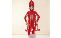 Squid Costume Metallicappearone-Piece Costume with Hood Novelty Bodysuit for Stage Performances