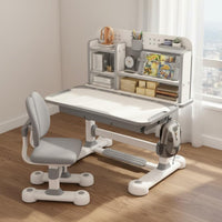 Sturdy Construction Kids Desk and Chair Set Rounded Corners Height Adjustable Student Desk Widened Desktop Height Adjustable Study Table Easy to Assemble for Homeschooling