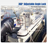 Fishing Rod Stand, Stainless Steel, Nautical Accessory, Adjustable Angle, Anti-Theft Mount