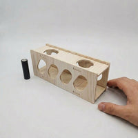 Curved Viewing Tunnel Hamster House, 20cm Wood Hideout for Hamster Accessories, Chewable Small Rodent Burrow and Play Tunnel