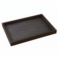 Wood-Grain Jewelry Display Tray Gray Gray Interior Jewelry Tray Rectangular Accessory Storage uncoveredTop