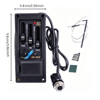 3-Band Acoustic Guitar Pickup Preamp System Pre-Wired Acoustic Guitar Pickup with EQ Built-in Preamp with EQ Active for Guitarists, Luthier