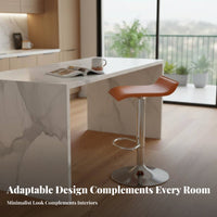 Modern Minimalist Design Upholstered Swivel Bar Chair Built-in Footrest Adjustable Height Pedestal Stool Stable Round Base Home Seating Padded Seat for Business Owners, Homeowners, Adults, Restaurant, Counter, Kitchen Island, Dining Room