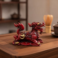 Glossy Dragon Tea Pet Decorative Resin Tea Pet Vivid Mythical Beast Figurine Traditional for Collectors