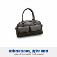 Retro Underarm Bag, PU Leather Shoulder Bag, Women's Travel Handbag, Vintage Bowler Purse